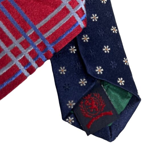 Tommy Hilfiger 100% Silk Tie Mens Red Blue Made in USA Adjustable Neckwear - Picture 6 of 8